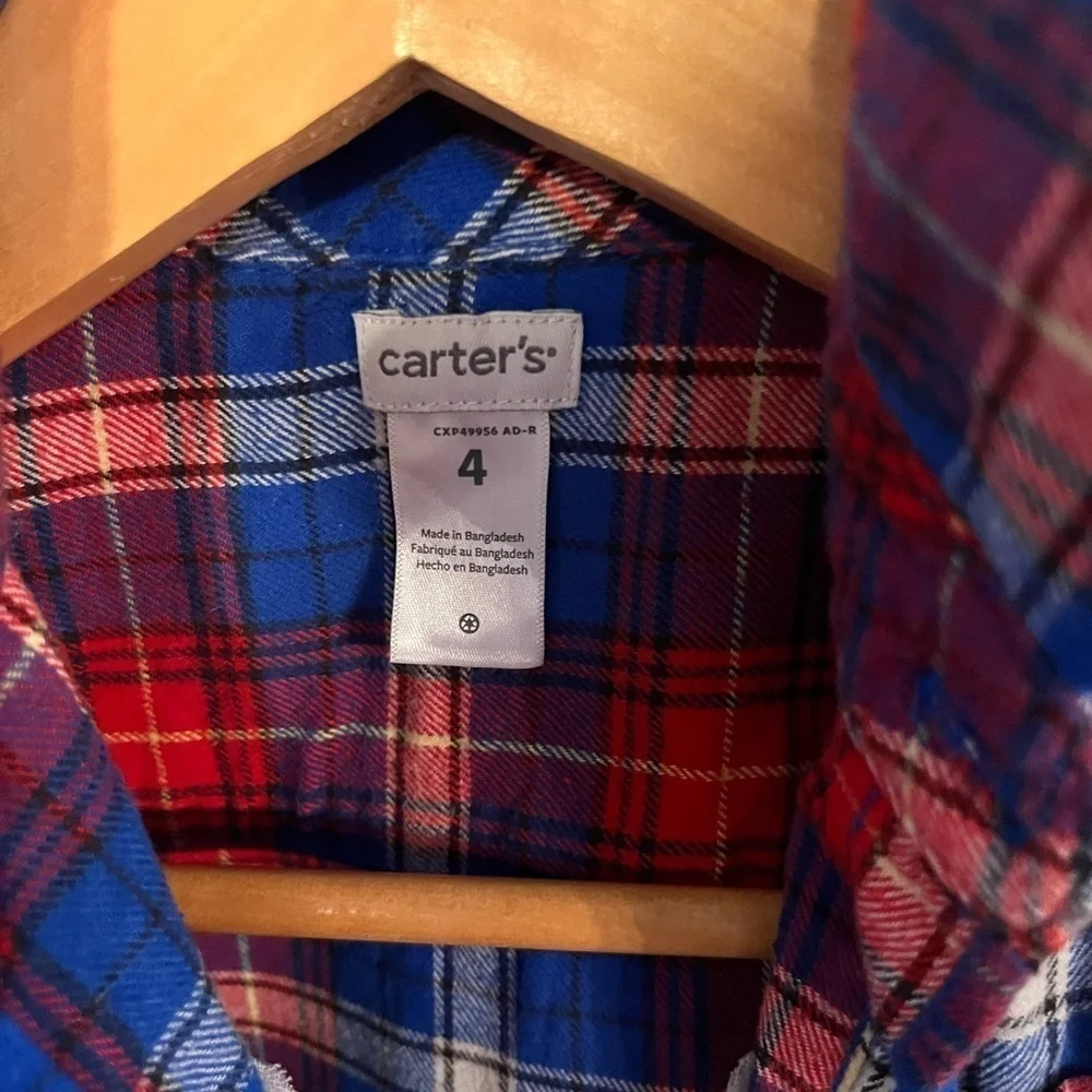 Kids upcycled flannel shirt